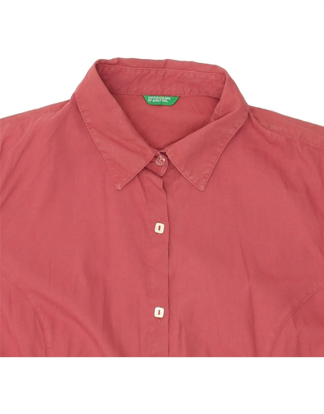 BENETTON Womens 3/4 Sleeve Shirt UK 16 Large Red | Vintage Benetton | Thrift | Second-Hand Benetton | Used Clothing | Messina Hembry 