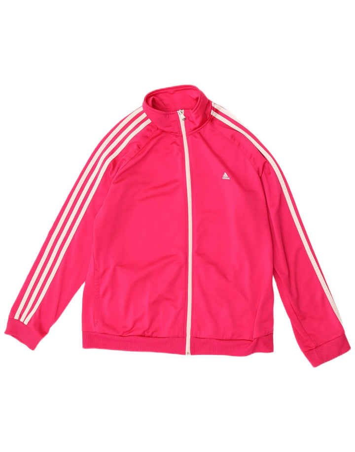 Adidas Womens Tracksuit Top Jacket UK 20/22 XL Pink Polyester