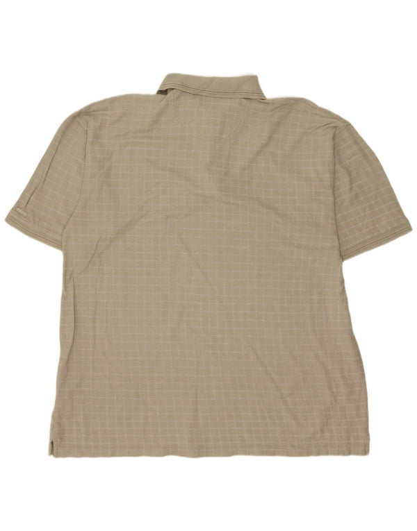 Izod Mens Tall Polo Shirt XL Green Geometric Cotton