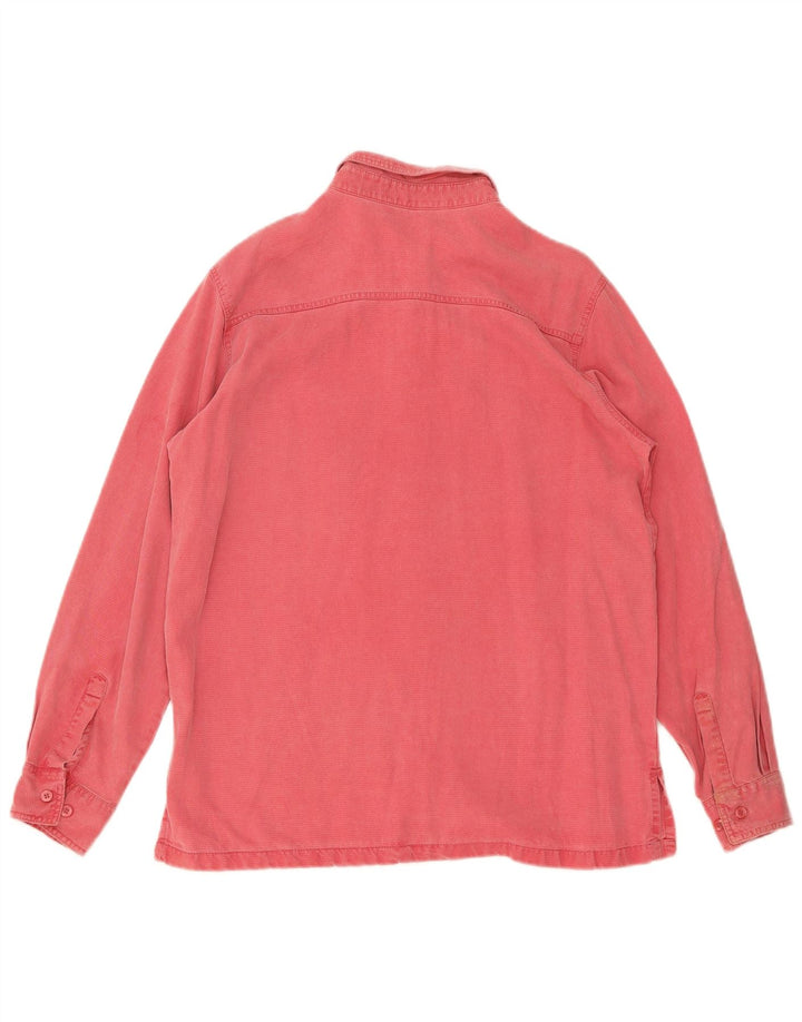 Marks & Spencer Womens Shirt UK 14 Large Pink Lyocell