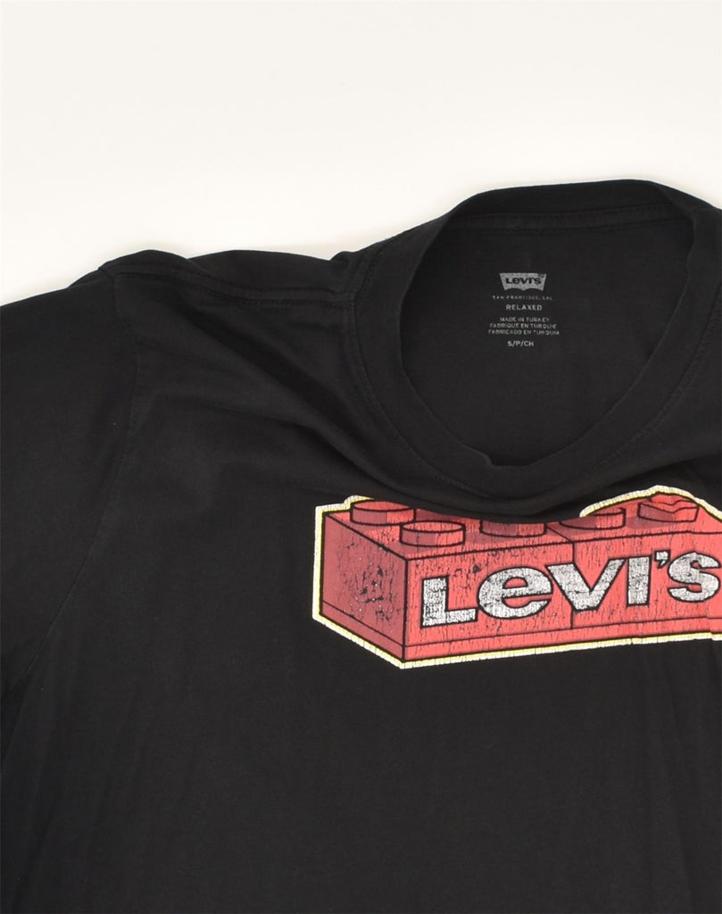 LEVI'S Mens Relaxed Fit Graphic T-Shirt Top Small Black Cotton | Vintage Levi's | Thrift | Second-Hand Levi's | Used Clothing | Messina Hembry 