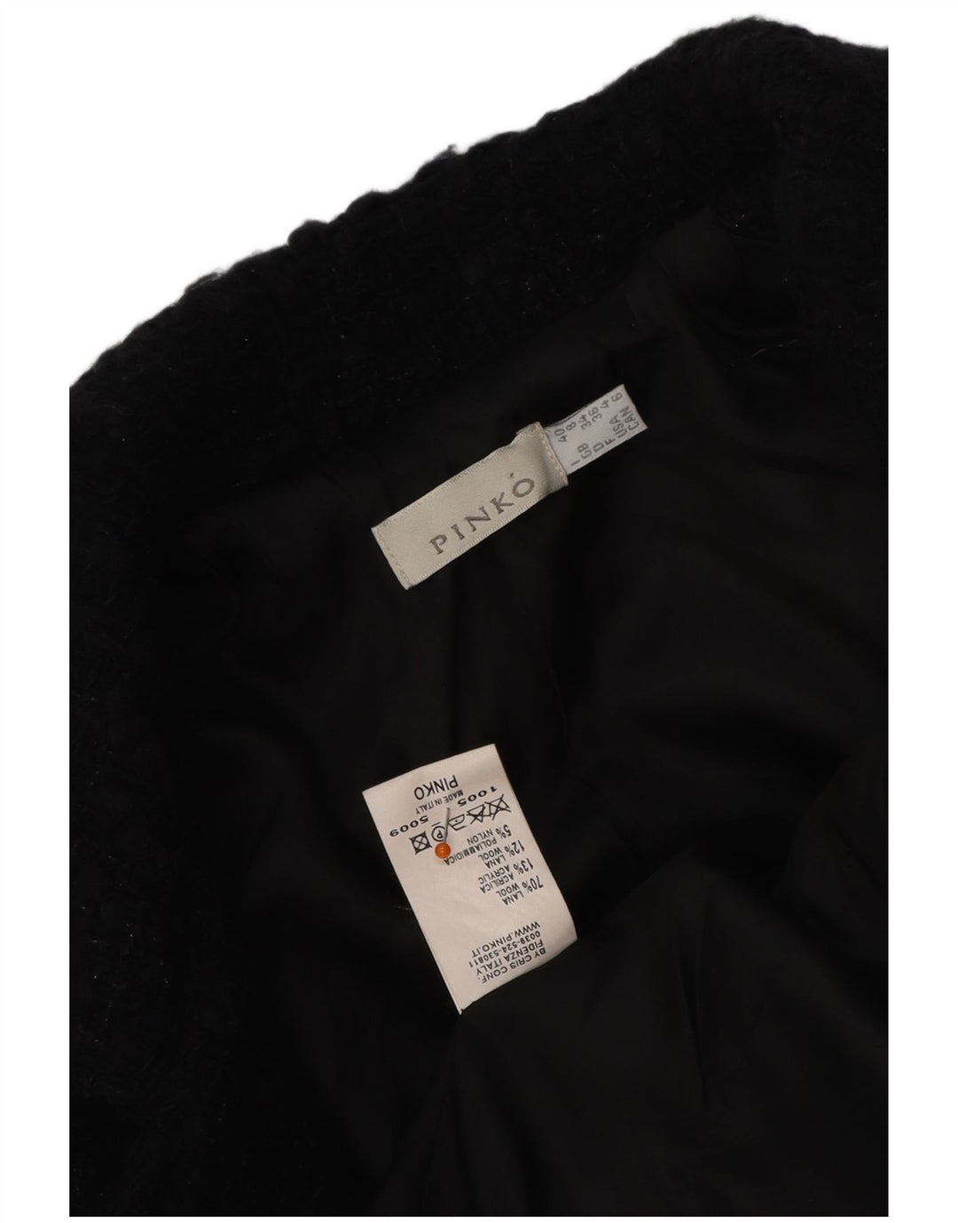 PINKO Womens Crop Blazer Jacket UK 8 Small Black Wool