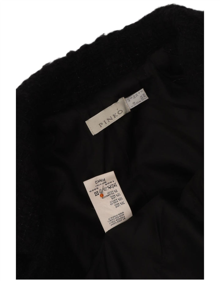 PINKO Womens Crop Blazer Jacket UK 8 Small Black Wool