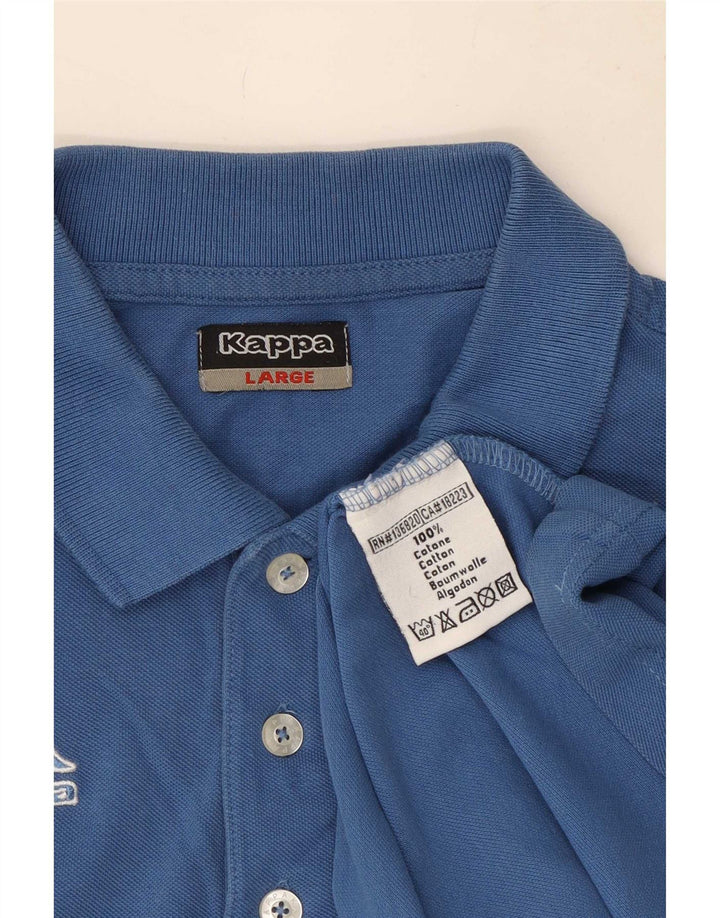 Kappa Mens Polo Shirt Large Blue Cotton