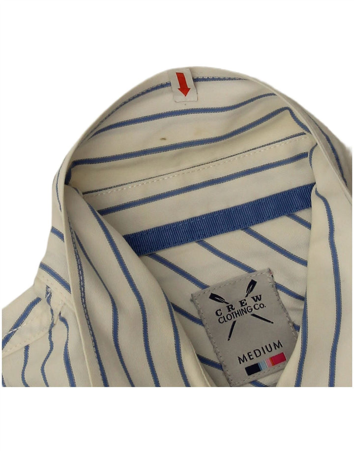 Crew Clothing Mens Tailored Fit Shirt Medium White Striped Cotton
