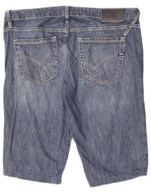 Gas Mens Denim Shorts  W34 Large Blue