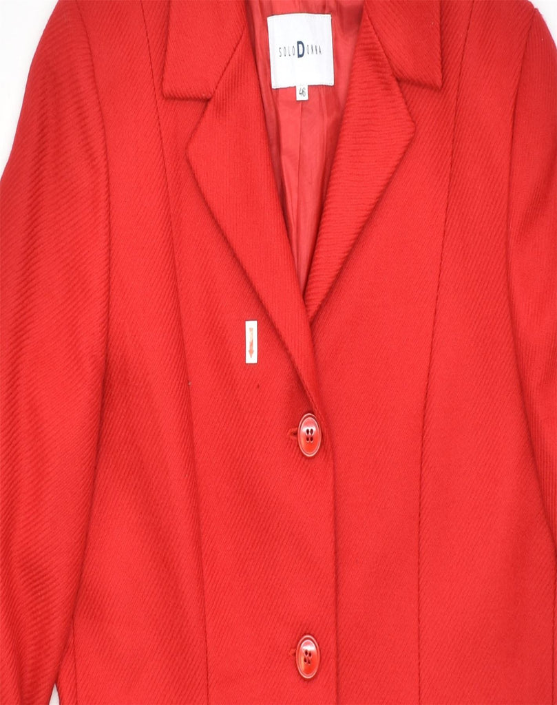 VINTAGE Womens 3 Button Blazer Jacket IT 46 Large Red Virgin Wool | Vintage | Thrift | Second-Hand | Used Clothing | Messina Hembry 