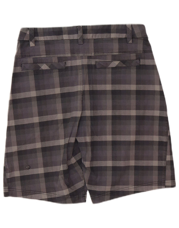 Lululemon Mens Chino Shorts W32 Large Grey Check Cotton