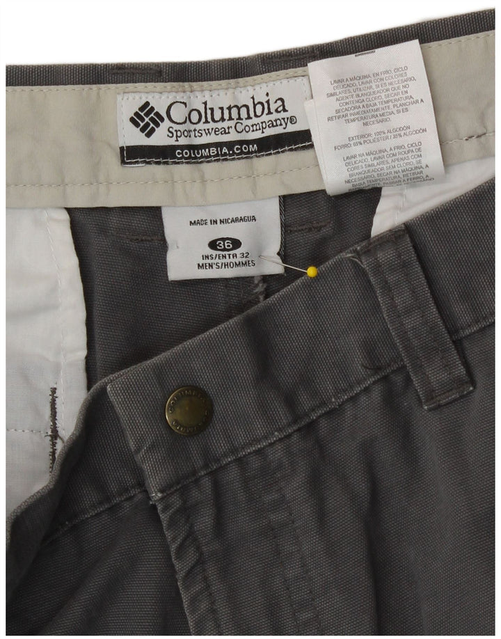 Columbia Mens Regular Fit Cargo Trousers W36 L32 Grey Cotton