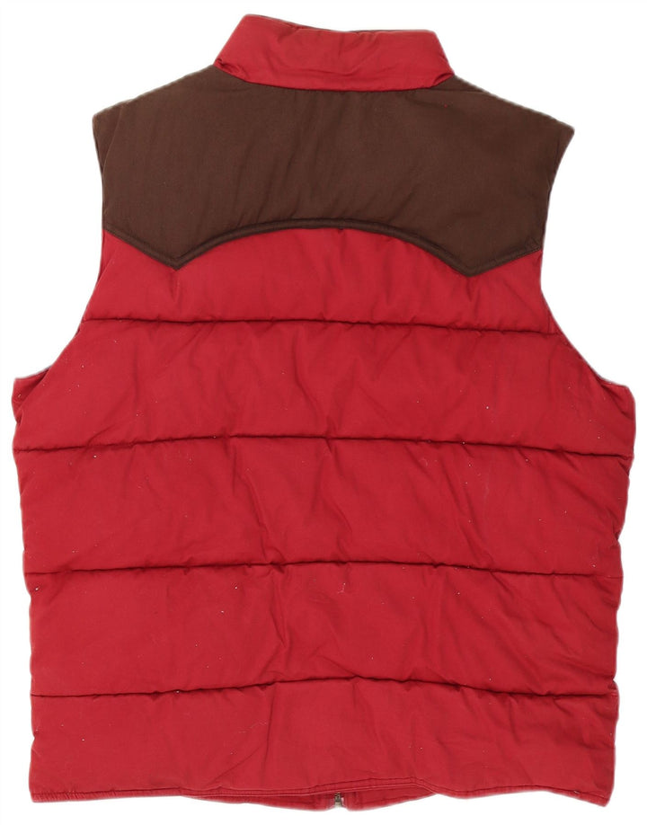 Ted Baker Mens Padded Gilet Size 5 XL Red Colourblock Cotton