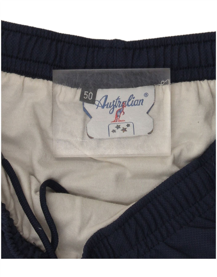 AUSTRALIAN L'ALPINA Mens Swimming Shorts IT 50 Large Navy Blue Polyester