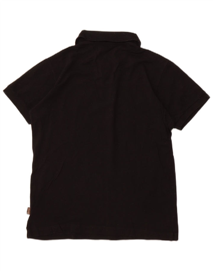 RIFLE Mens Polo Shirt Small Black Cotton