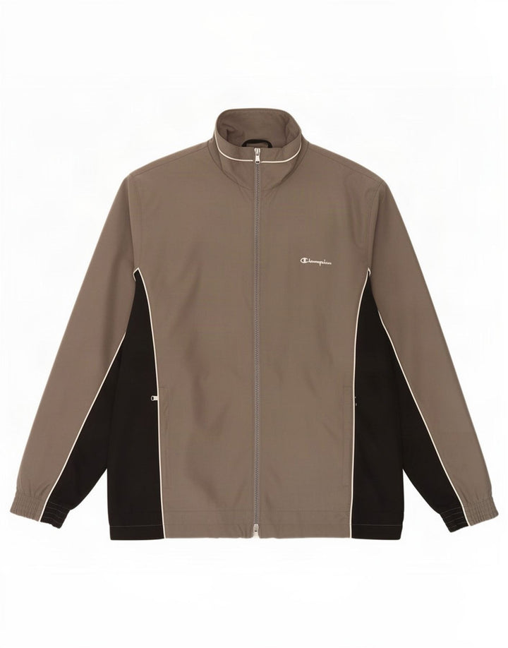 Champion Mens Tracksuit Top Jacket Small Grey Colourblock Polyester