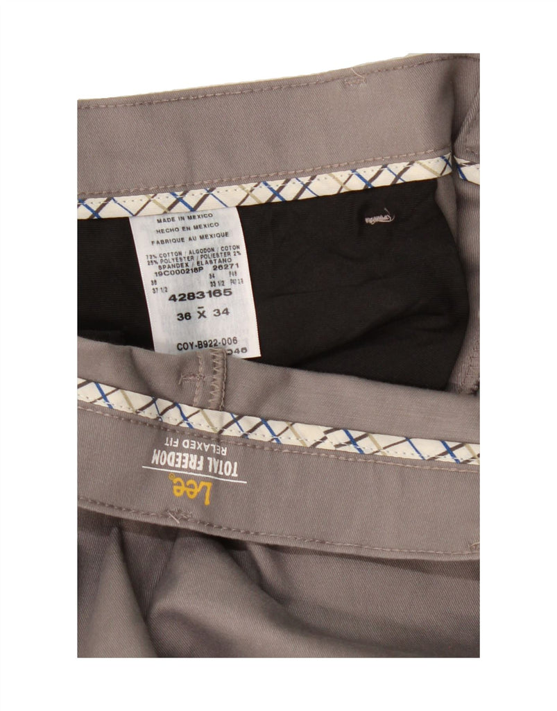 LEE Mens Total Freedom Relaxed Fit Chino Trousers W36 L34 Grey Cotton Vintage Lee and Second-Hand Lee from Messina Hembry 