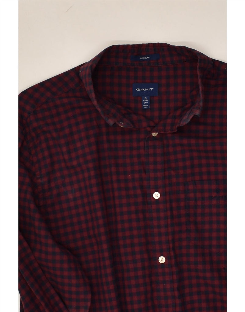 GANT Mens Regular Fit Shirt Size 17 43/44 XL Red Gingham | Vintage Gant | Thrift | Second-Hand Gant | Used Clothing | Messina Hembry 