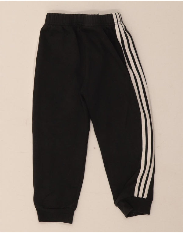 Adidas Boys Tracksuit Trousers Joggers 2-3 Years  Black Cotton