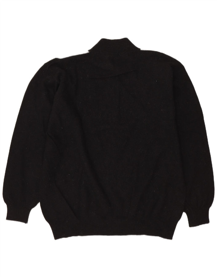 Conbipel Mens Niama Zip Neck Jumper Sweater XL Black Argyle/Diamond Wool