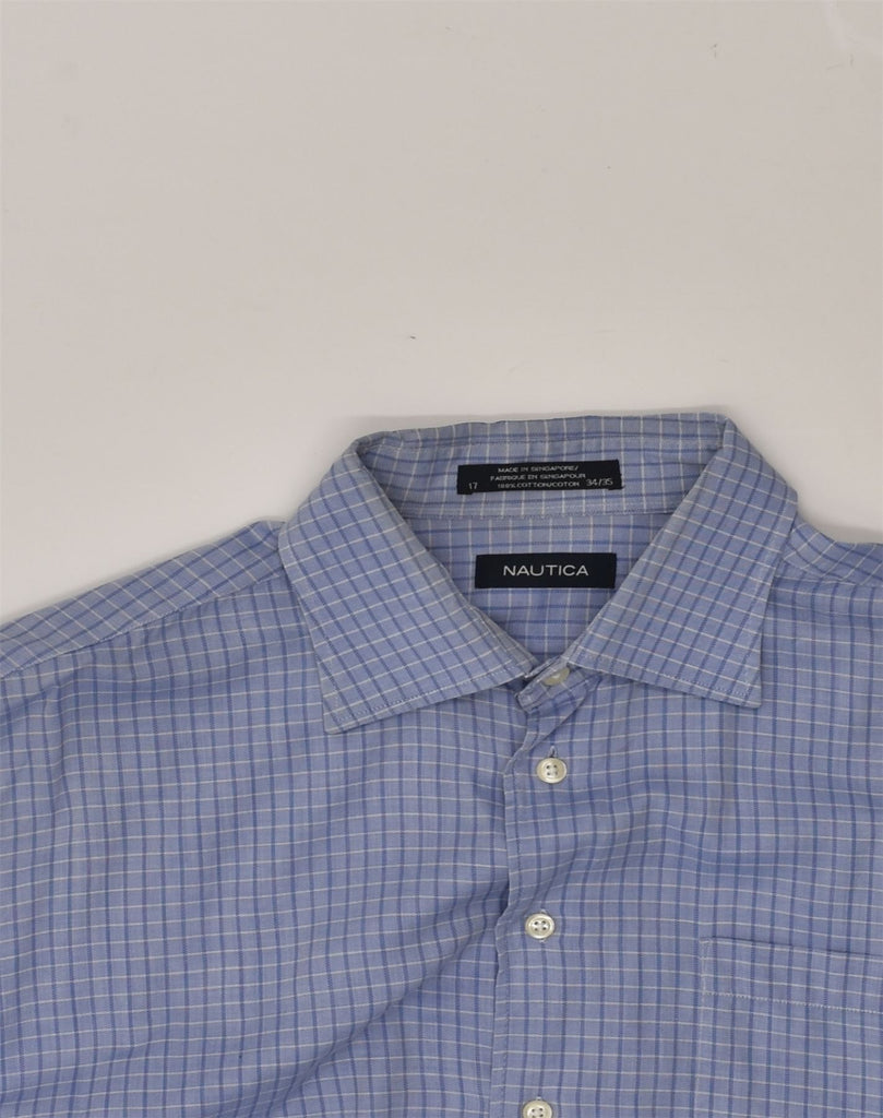 NAUTICA Mens Shirt Size 17 XL Blue Check Cotton | Vintage Nautica | Thrift | Second-Hand Nautica | Used Clothing | Messina Hembry 