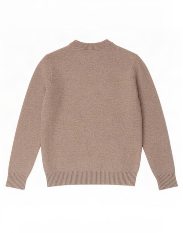 Jack & Jones Mens Crew Neck Jumper Sweater Small Beige Wool