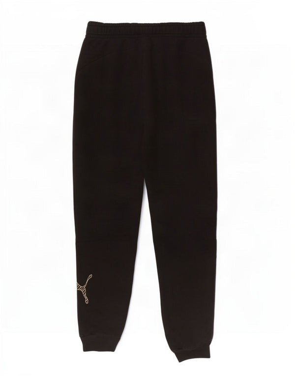 Puma Womens Graphic Tracksuit Trousers Joggers UK 14 Large Black Cotton
