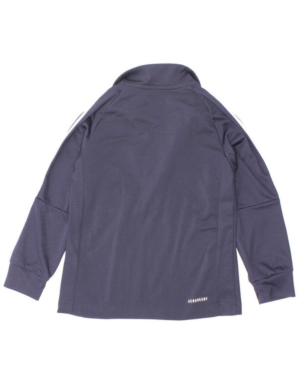 Adidas Boys Aeroready Zip Neck Pullover Tracksuit Top 5-6 Years Navy Blue