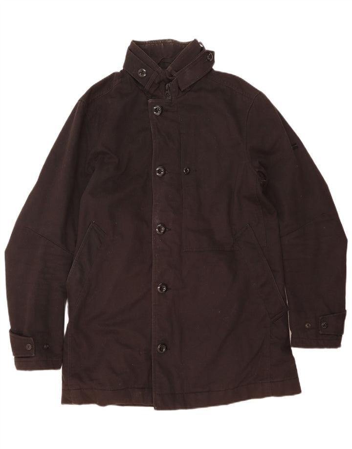 G-Star Mens Overcoat UK 38 Medium Black Polyester