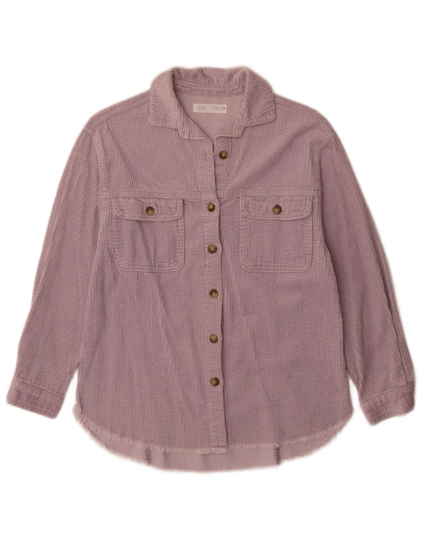 Zara Girls Corduroy Shirt 11-12 Years Purple Cotton