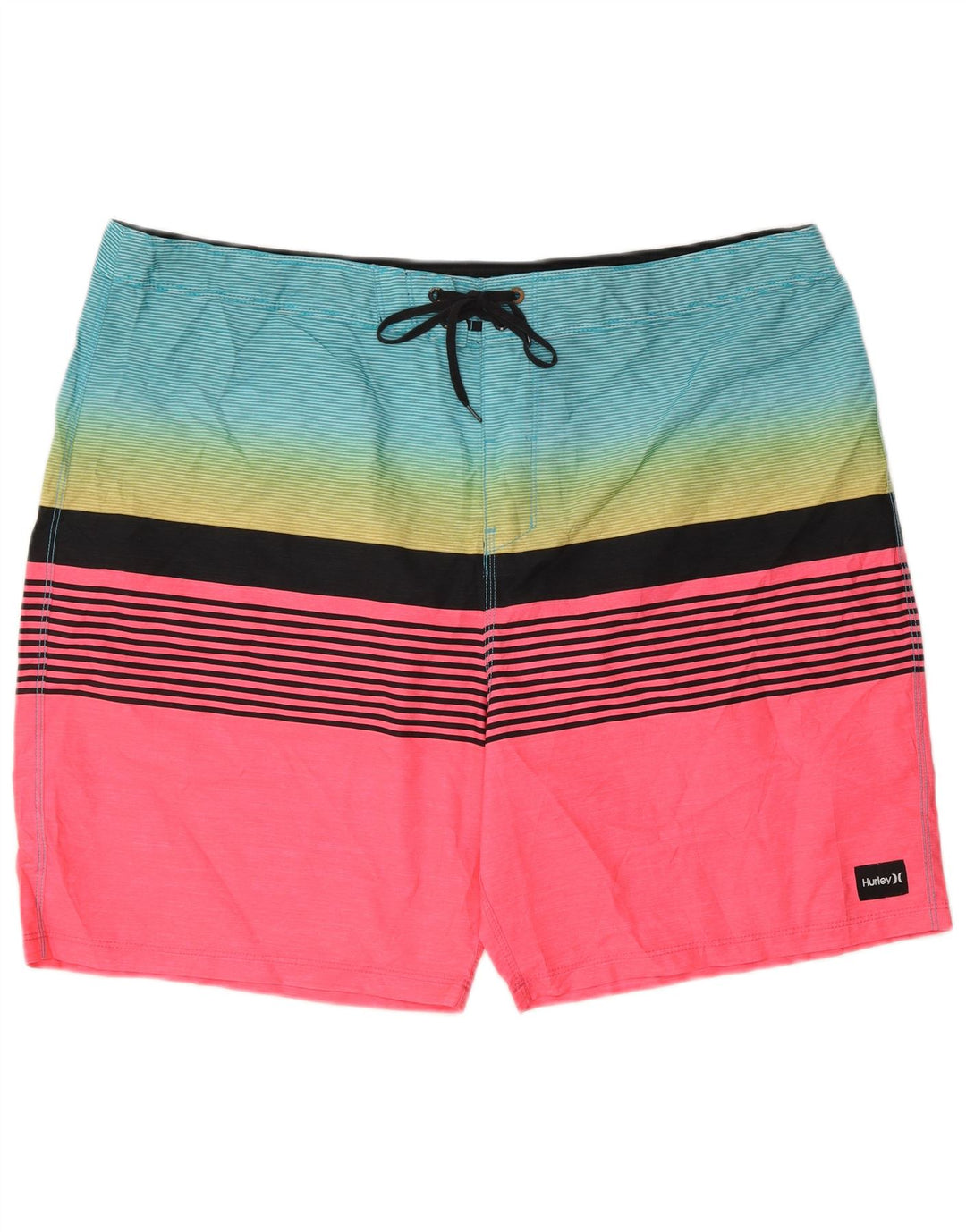 HURLEY Mens Swimming Shorts XL Multicoloured Striped
