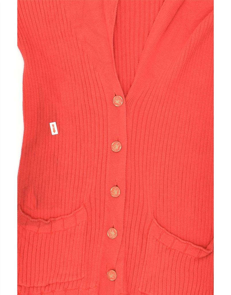 TOMMY HILFIGER Womens Tall Cardigan Sweater UK 6 XS Red Cotton | Vintage Tommy Hilfiger | Thrift | Second-Hand Tommy Hilfiger | Used Clothing | Messina Hembry 