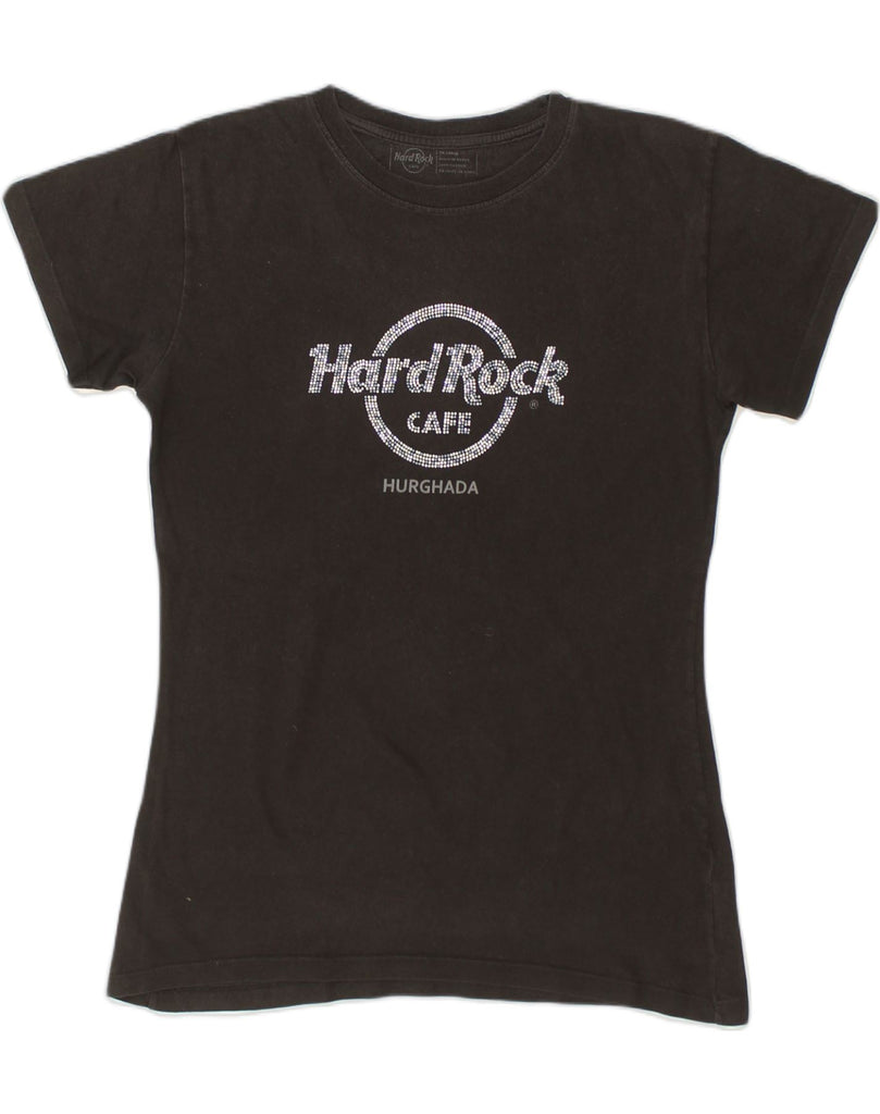 HARD ROCK CAFE Womens Hurghada Graphic T-Shirt Top UK 20 2XL Black Cotton | Vintage Hard Rock Cafe | Thrift | Second-Hand Hard Rock Cafe | Used Clothing | Messina Hembry 