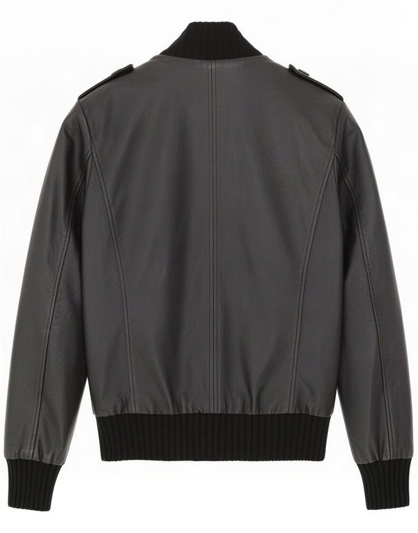 Imperial Womens Military Leather Jacket UK 18 XL Black Colourblock