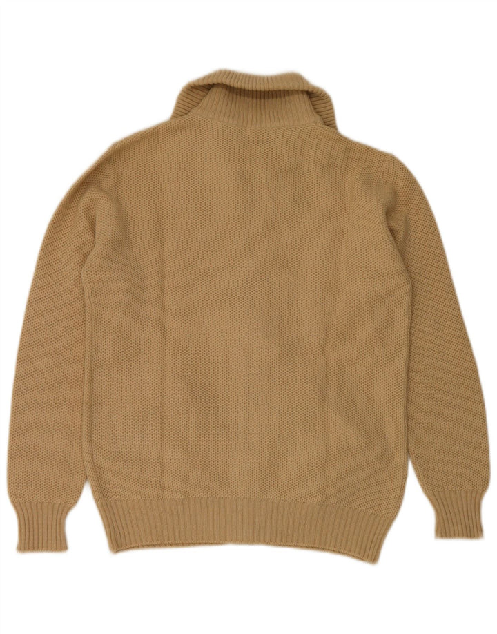 Gordon Mens Cardigan Sweater Medium Beige Polyester