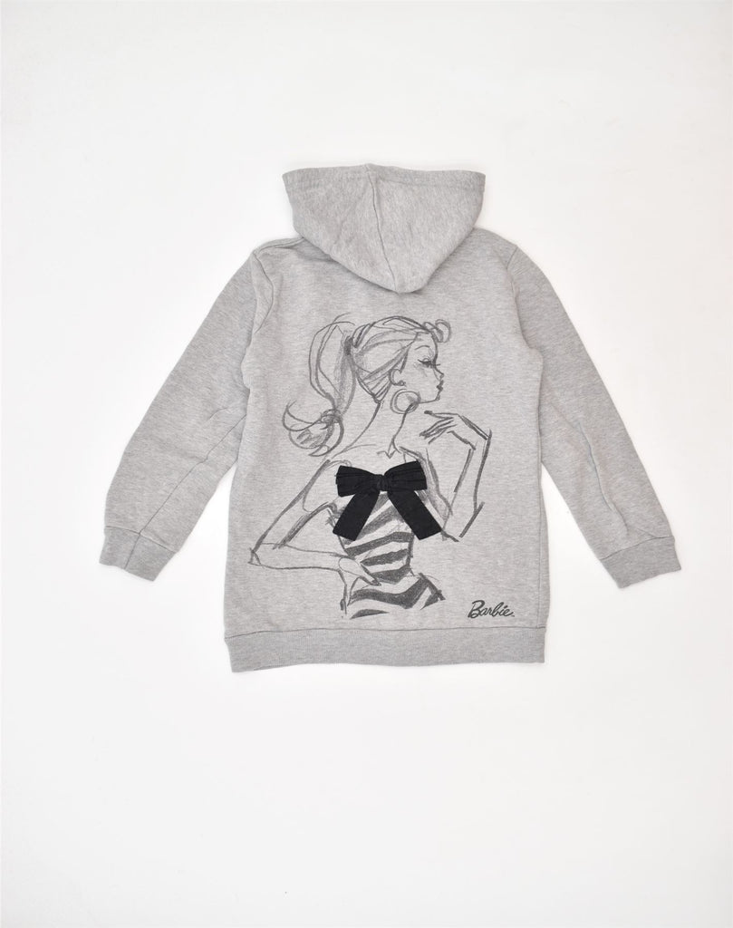 BENETTON Girls Barbie Graphic Zip Hoodie Sweater 6-7 Years Grey Cotton | Vintage | Thrift | Second-Hand | Used Clothing | Messina Hembry 