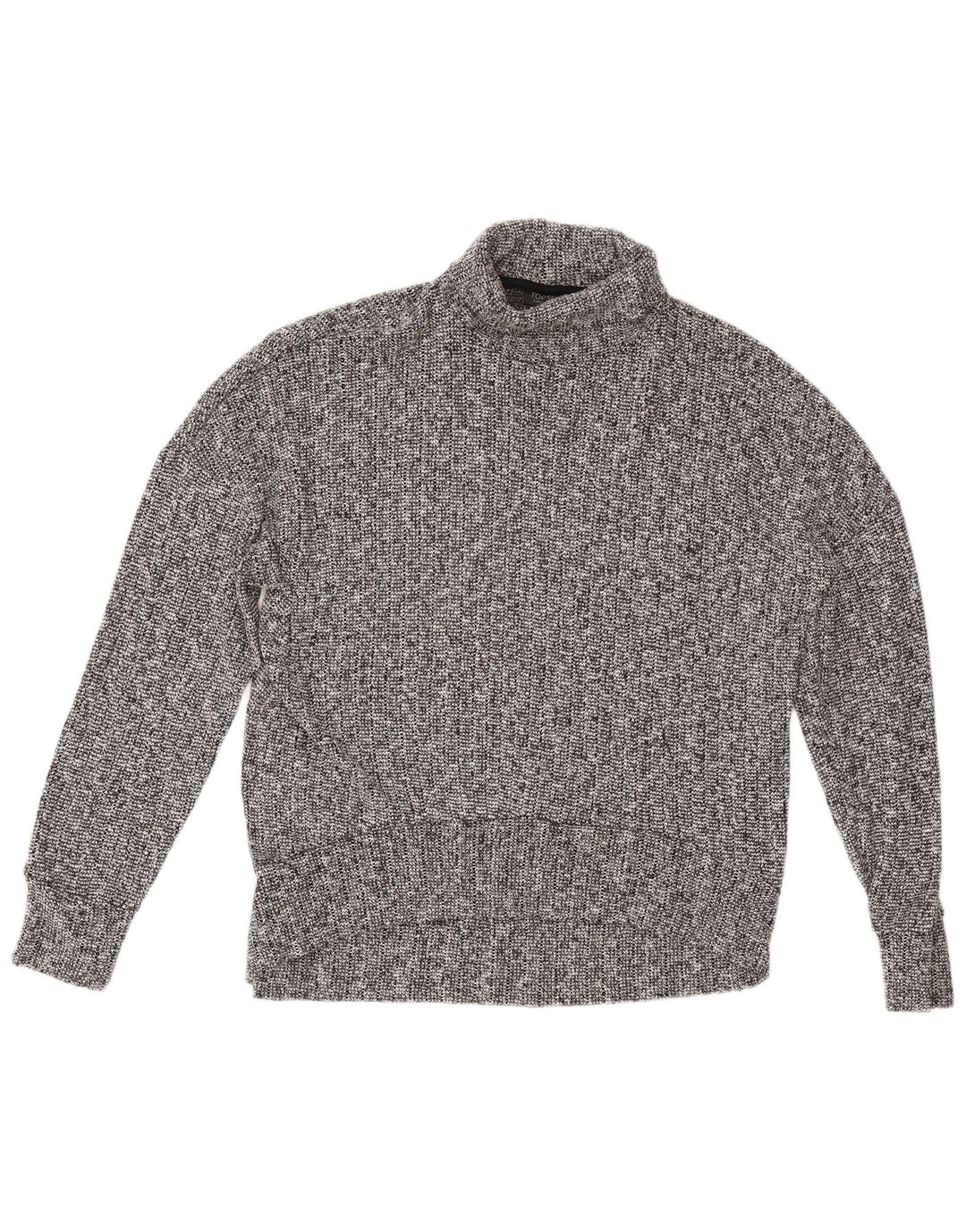 TOPSHOP Womens Oversized Roll Neck Jumper Sweater UK 14 Large Grey Flecked