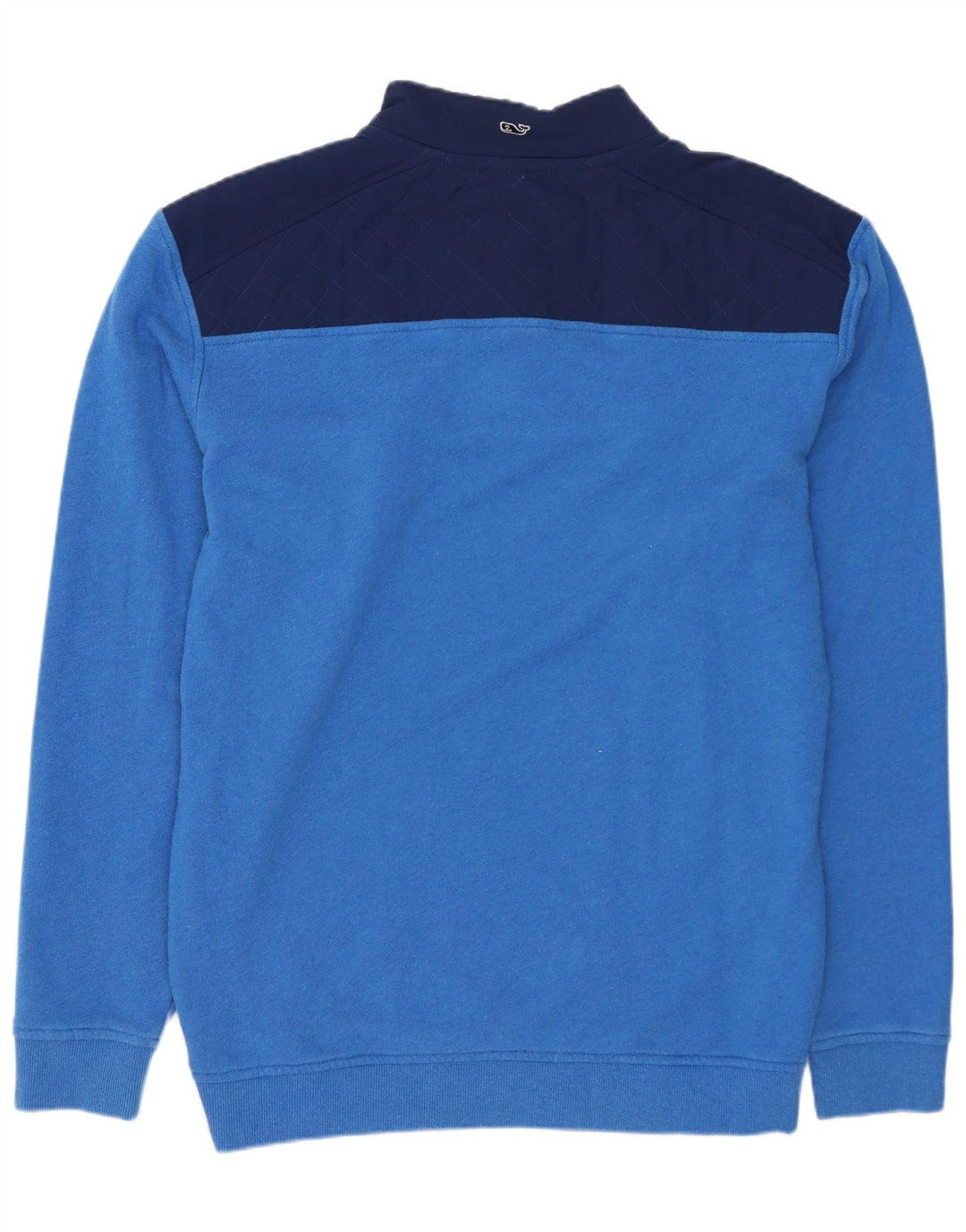 VINEYARD VINES Mens Button Neck Sweatshirt Jumper Medium Blue Colourblock