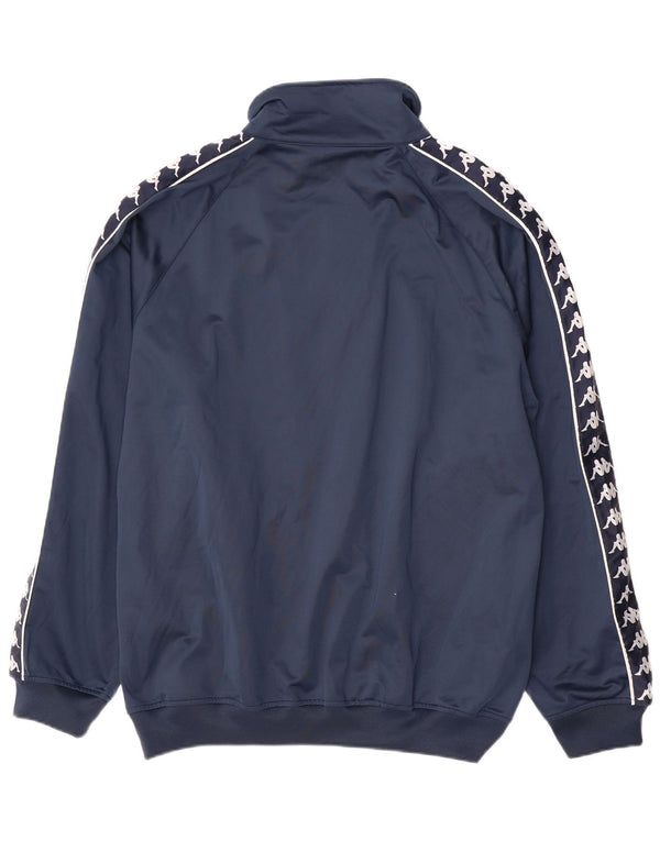 KAPPA Mens Graphic Tracksuit Top Jacket 2XL Navy Blue Colourblock