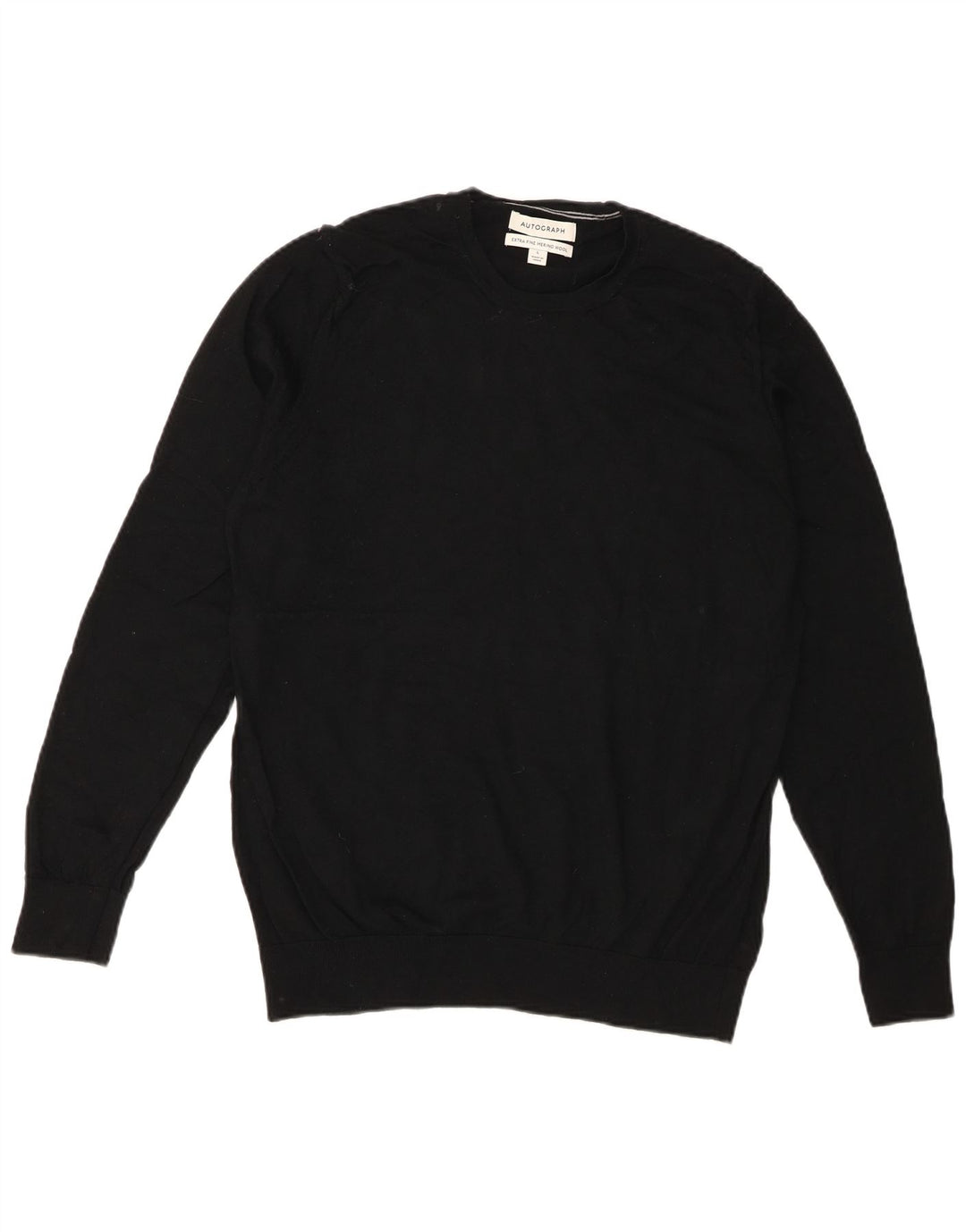 Marks & Spencer Mens Autograph Crew Neck Jumper Sweater Large Black