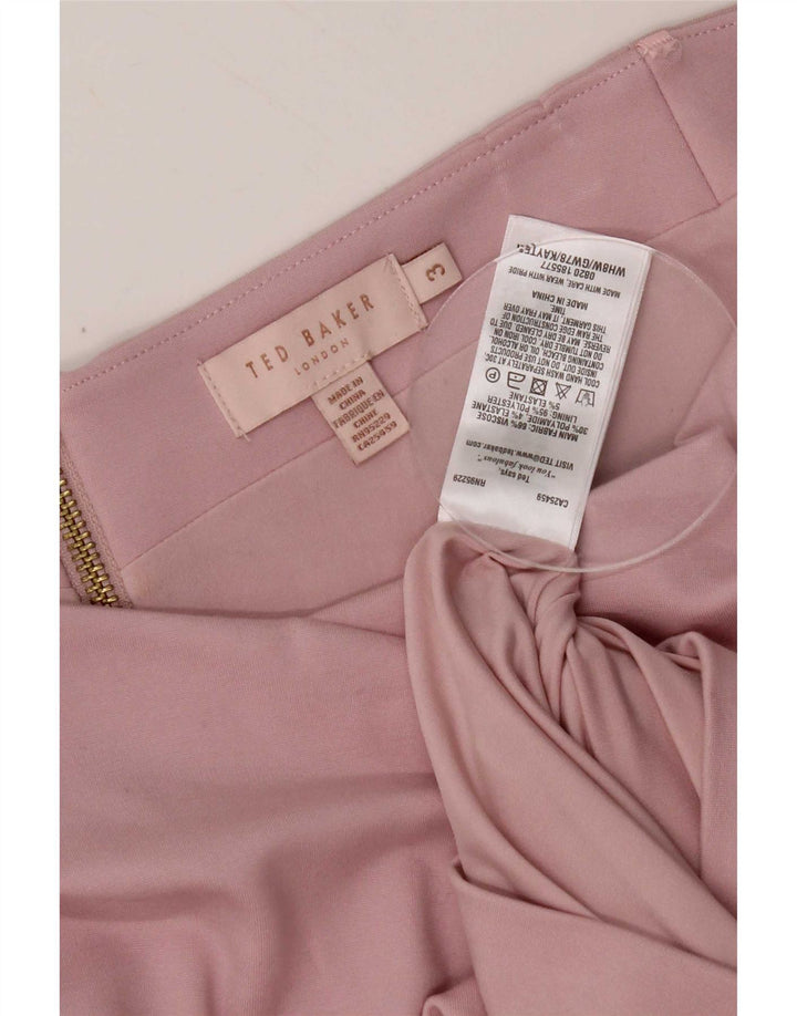 Ted Baker Womens Crop Off Shoulder Top Size 3 Medium Pink Viscose