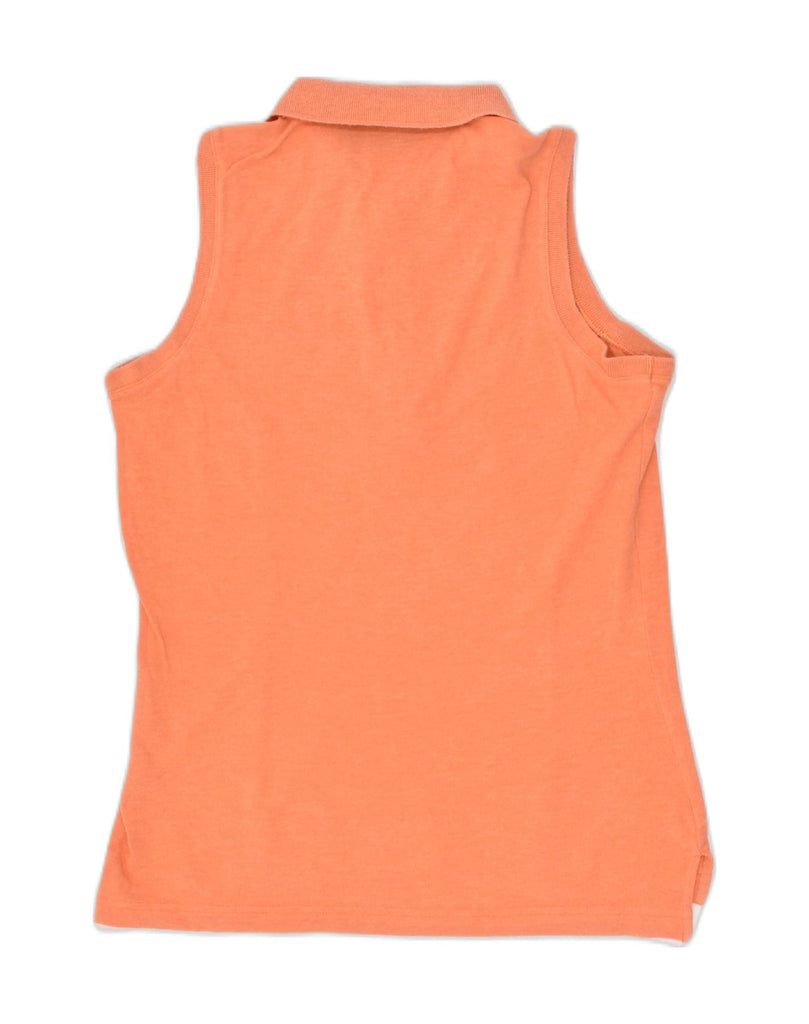 CHERVO Womens Sleeveless Polo Shirt UK 10 Small Orange Cotton | Vintage Chervo | Thrift | Second-Hand Chervo | Used Clothing | Messina Hembry 