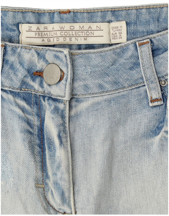 Zara Womens Denim Shorts EU 36 XS W26  Blue