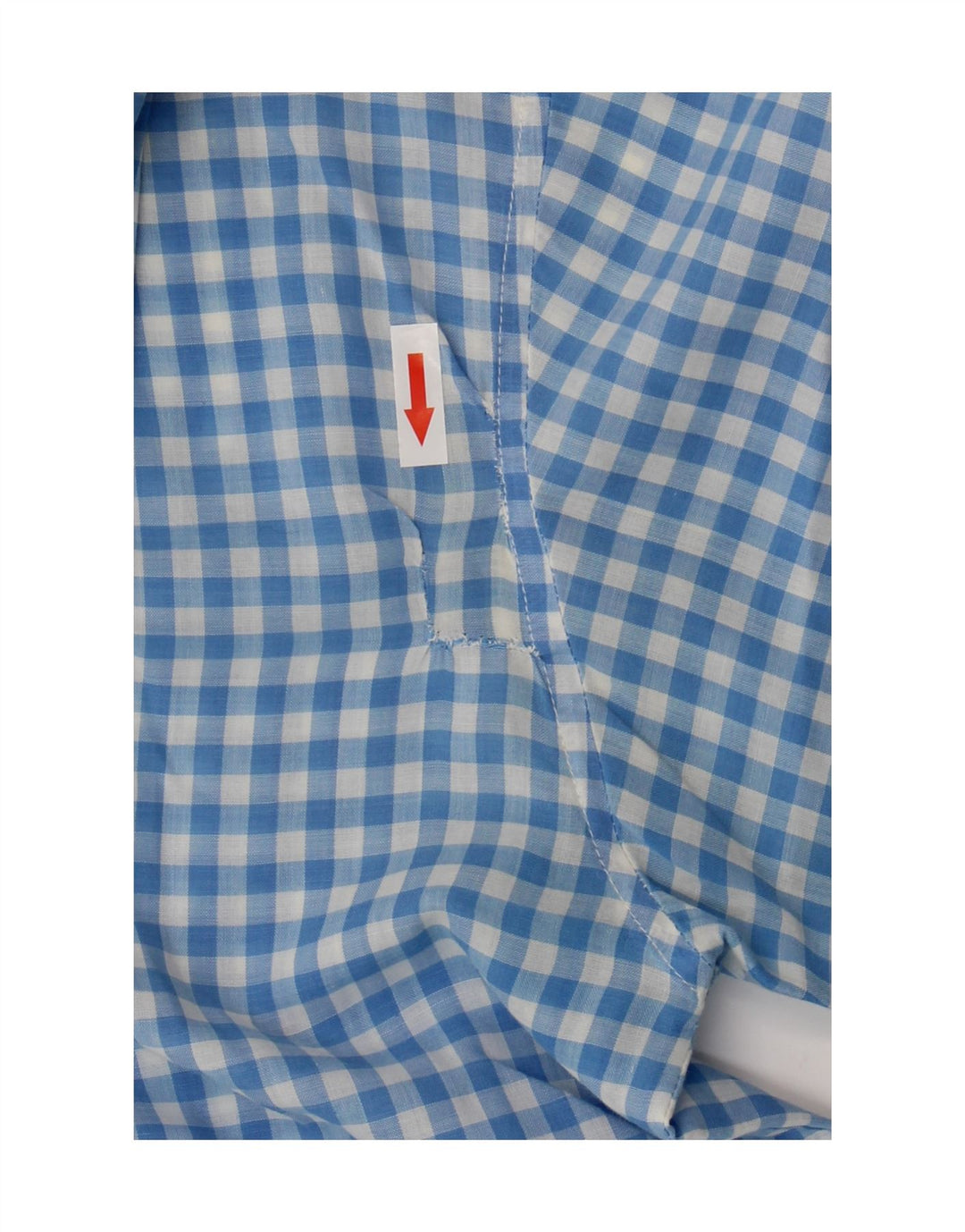 Vintage Mens Short Sleeve Shirt Large Blue Gingham Polyester
