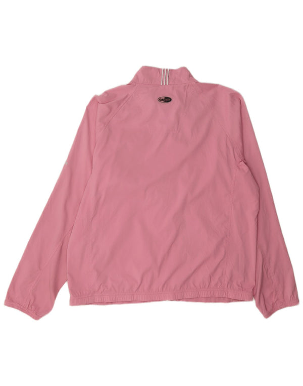 Adidas Womens Clima Proof Tracksuit Top Jacket UK 14 Medium Pink Polyester