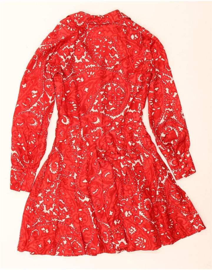 Vintage Womens A-Line Dress UK 12 Medium Red Paisley