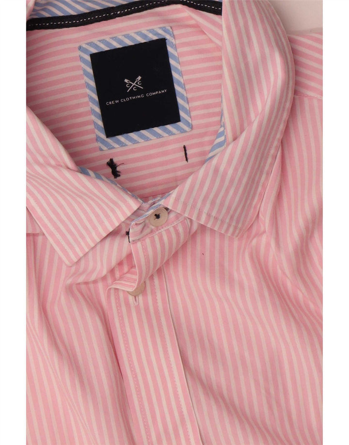 Crew Clothing Mens Shirt Large Pink Pinstripe