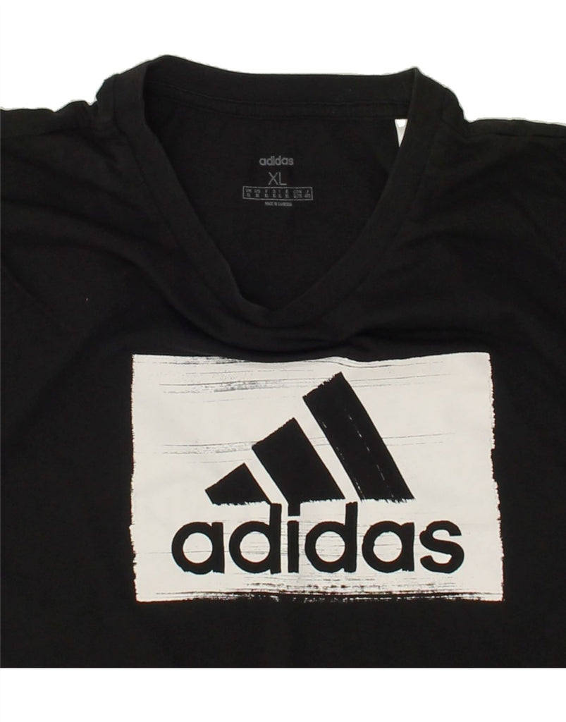 ADIDAS Mens Graphic T-Shirt Top XL Black | Vintage Adidas | Thrift | Second-Hand Adidas | Used Clothing | Messina Hembry 