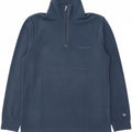 CHAMPION Mens Zip Neck Fleece Jumper Small Navy Blue Polyester