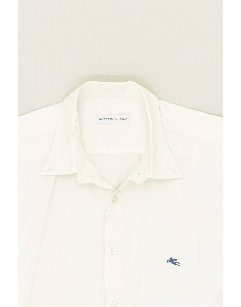 ETRO Mens Shirt Size 41 Medium White Cotton | Vintage Etro | Thrift | Second-Hand Etro | Used Clothing | Messina Hembry 