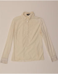 BURBERRY Womens Pullover Shirt UK 6 XS Beige Cotton