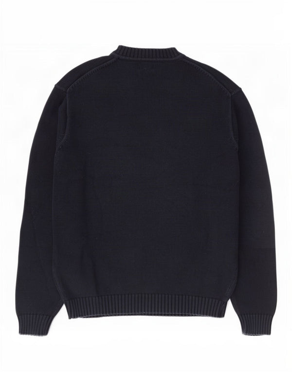 L.L.Bean Mens V-Neck Jumper Sweater Large Navy Blue Cotton