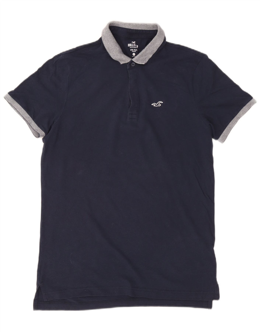 Hollister Mens Rugby Polo Shirt Medium Navy Blue